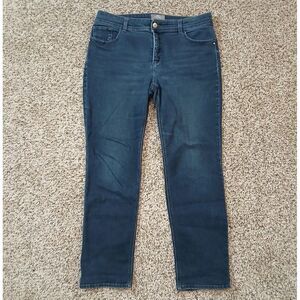 So Slimming Jeans by Chicos Women's Size 1.5 Straight Leg Dark Wash